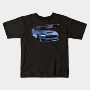 vapor blue Mustang GT 5.0L V8 coyote engine Performance Car s650 Kids T-Shirt